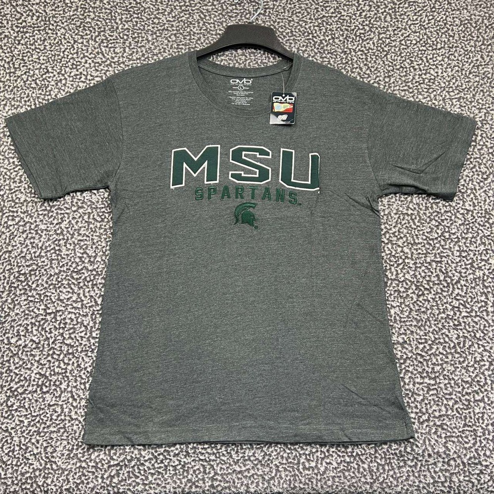 Michigan State Spartans Shirt Men‎ Large Gray OVB Short Sleeve New L